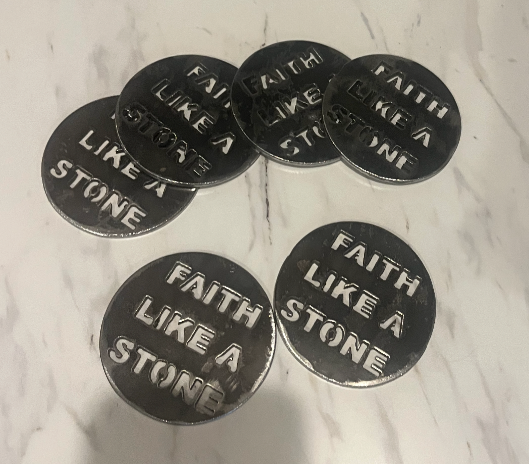 Faith Like A Stone custom challenge coins